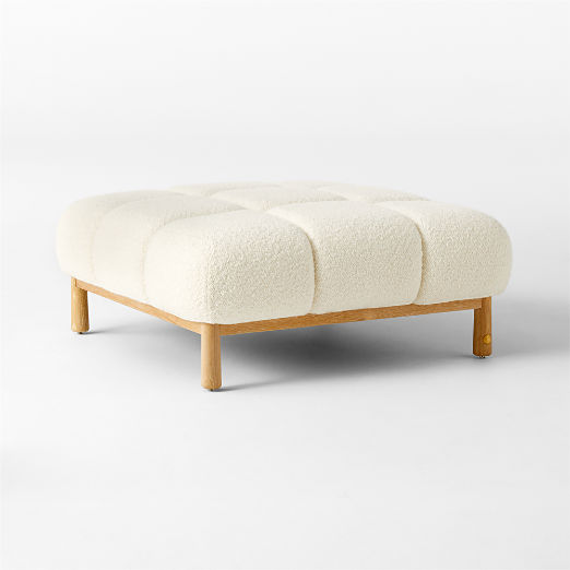 Sevigne Ivory Boucle Ottoman by goop