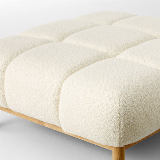 Sevigne Ivory Boucle Ottoman by goop