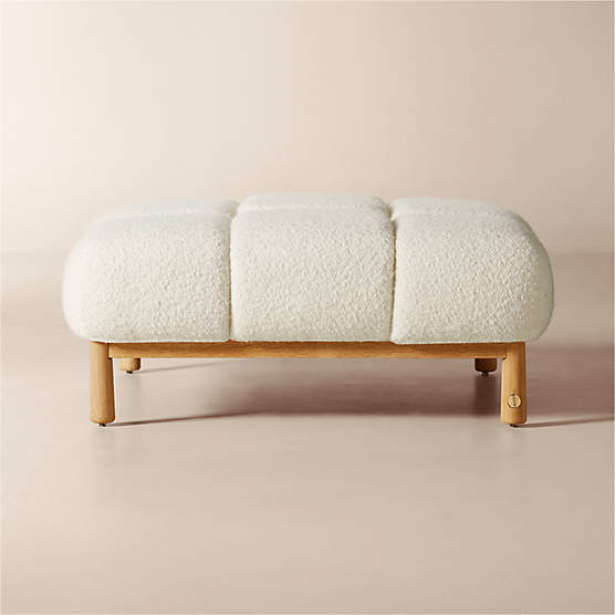 Sevigne Ivory Boucle Ottoman by goop