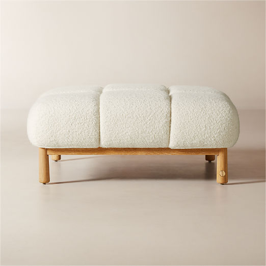 Sevigne Ivory Boucle Ottoman by goop