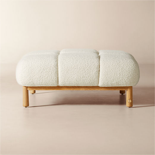 Sevigne Ivory Boucle Ottoman by goop