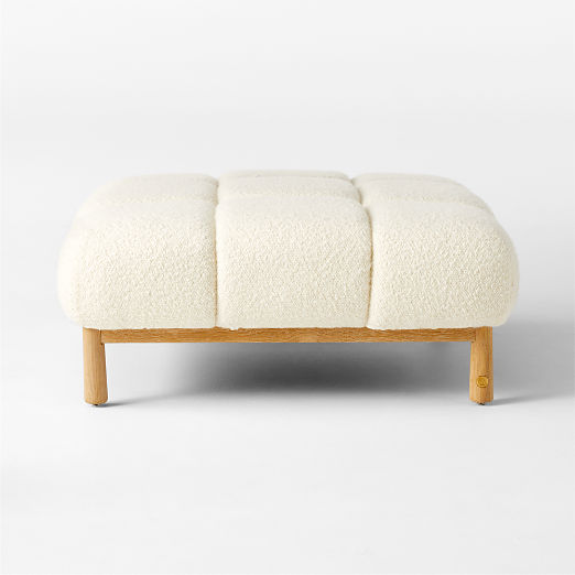 Sevigne Ivory Boucle Ottoman by goop