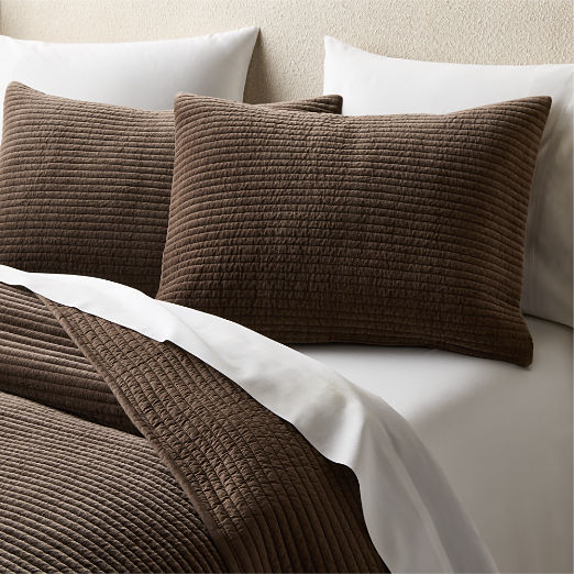 Shadow Dark Mink Brown Velvet Quilt