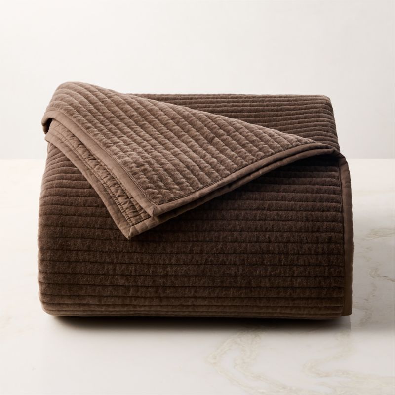 Shadow Dark Mink Brown Velvet Full/Queen Quilt - image 3 of 5