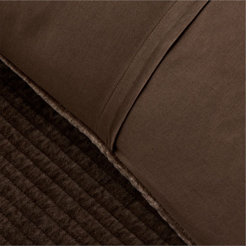 Shadow Dark Mink Brown Velvet King Pillow Shams Set of 2 - image 4 of 6