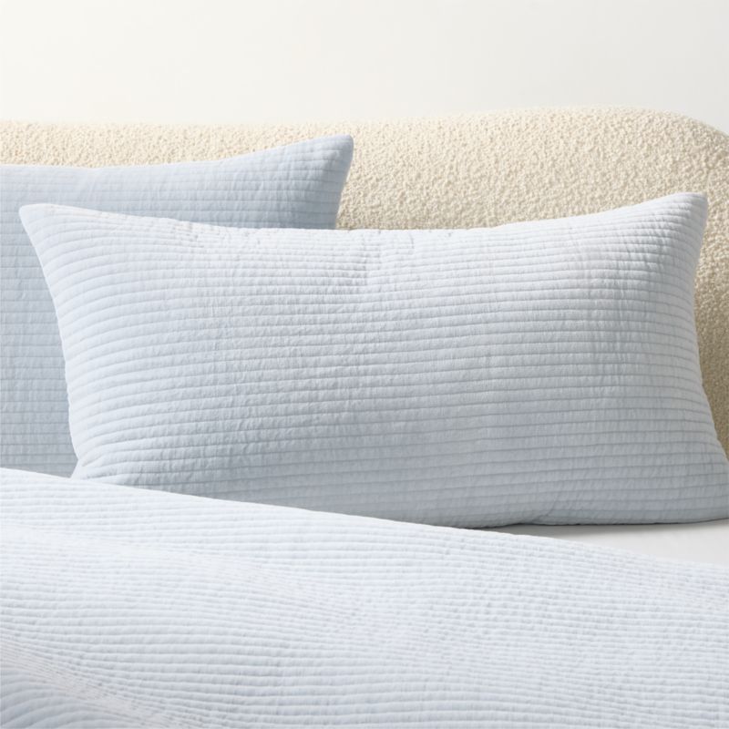 View Shadow Iced Blue Velvet King Pillow Shams Set of 2 details