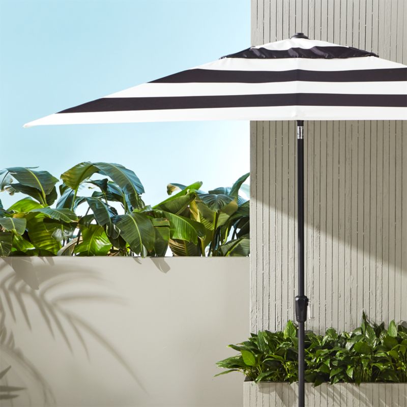 Shadow Rectangular Black and White Stripe Modern Umbrella Shade with