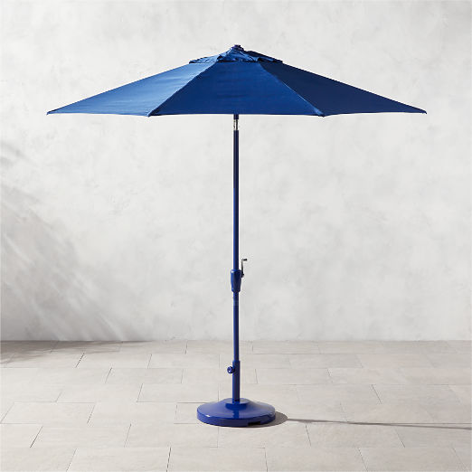 Shadow Round Cobalt Umbrella with Base