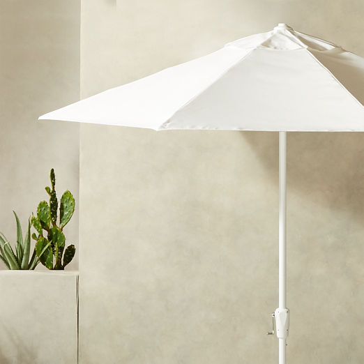 Shadow Round White Umbrella Shade with Pole