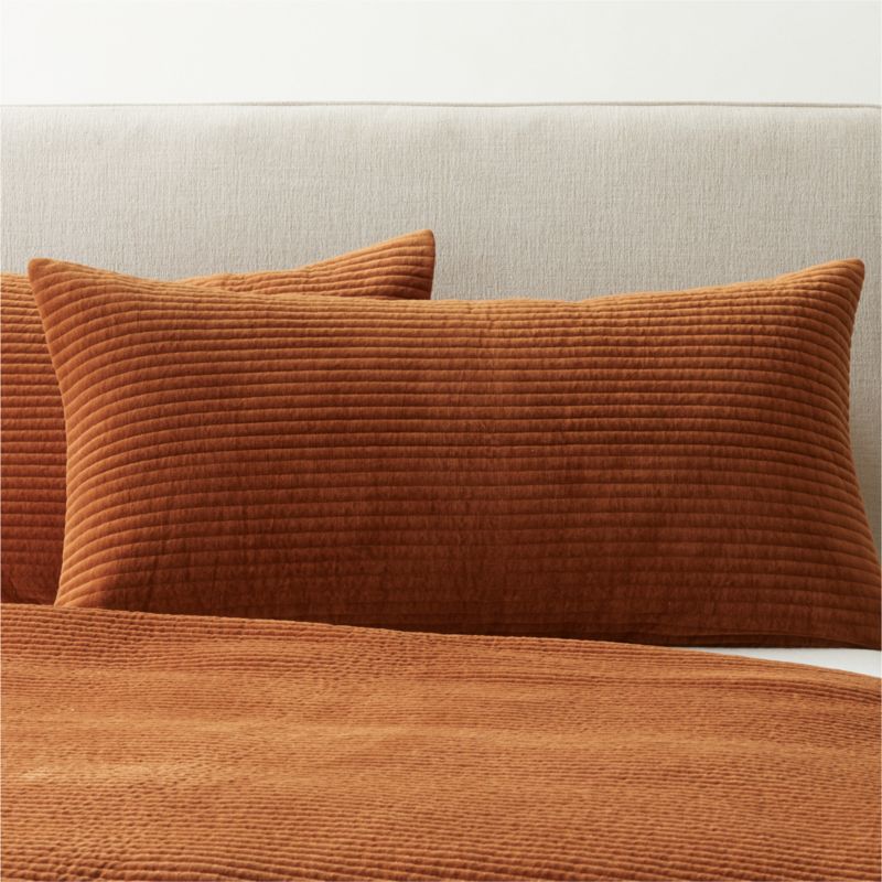 View Shadow Copper Velvet King Pillow Shams Set of 2 details