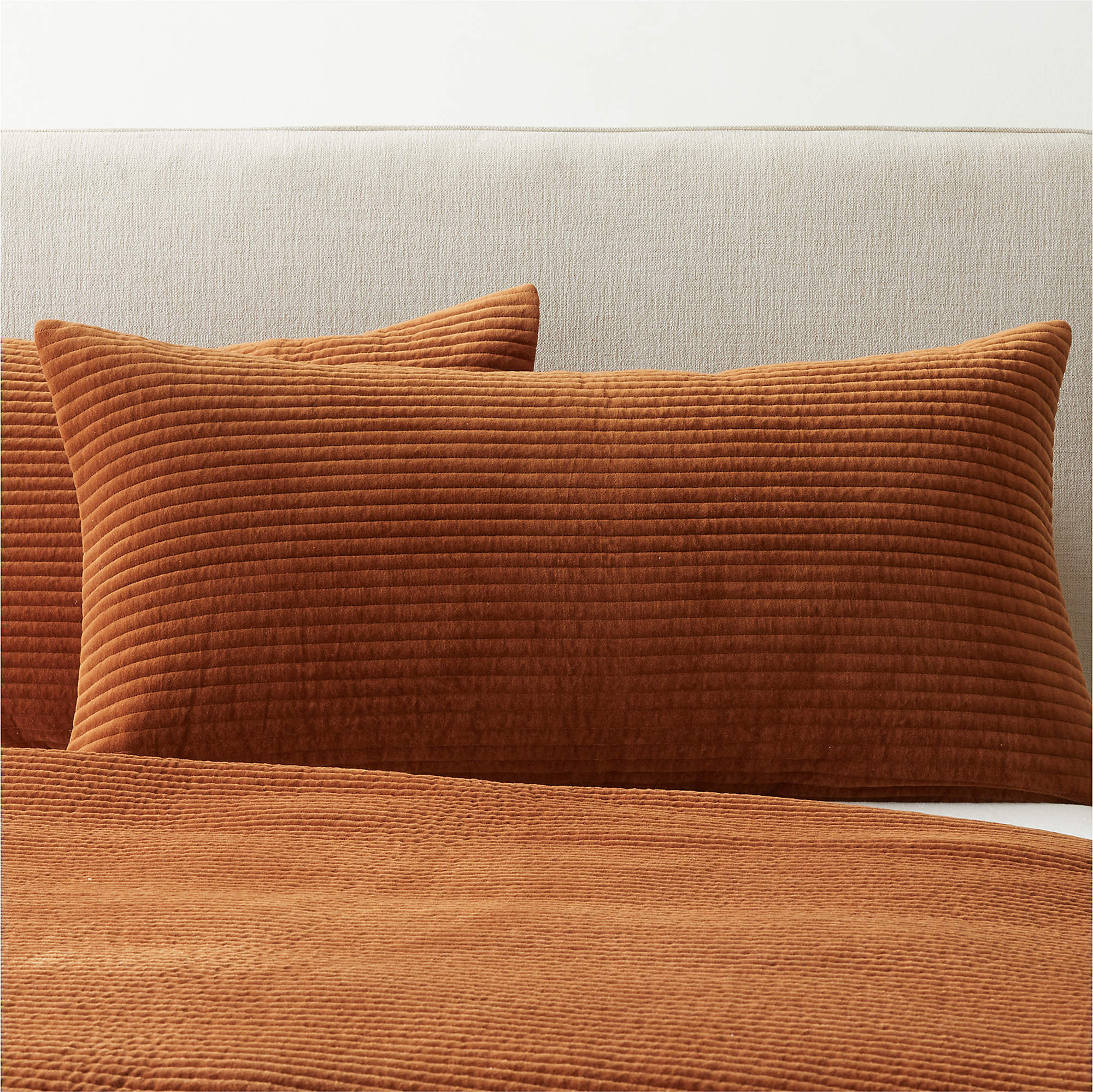 Shadow Copper Velvet King Shams Set of 2 + Reviews CB2 Canada