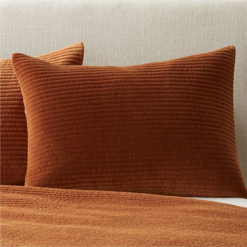 View Shadow Copper Velvet Standard Pillow Shams Set of 2 details