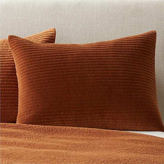 Shadow Toffee Velvet King Shams Set of 2 + Reviews CB2