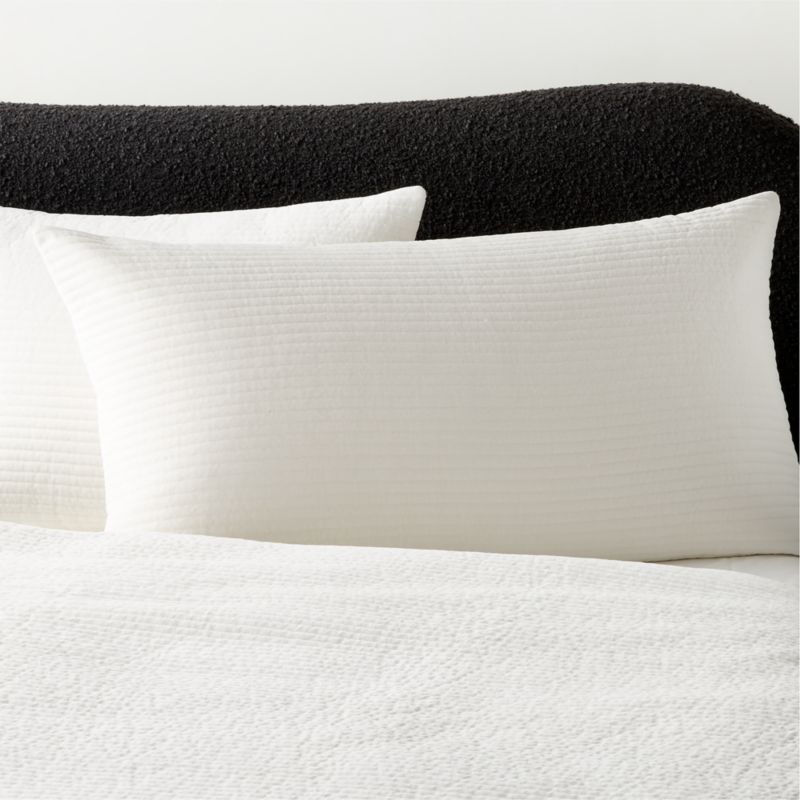 View Shadow Ivory Velvet King Pillow Shams Set of 2 details