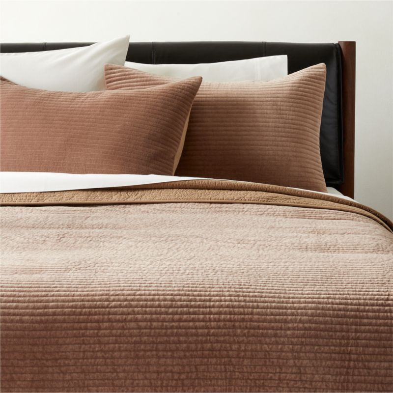 Shadow Toffee Velvet Standard Pillow Shams Set of 2 Reviews CB2 Canada