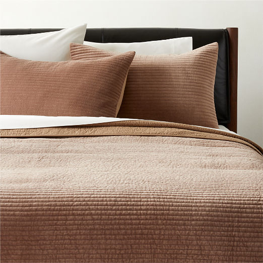 Shadow Toffee Velvet Pillow Shams Set of 2