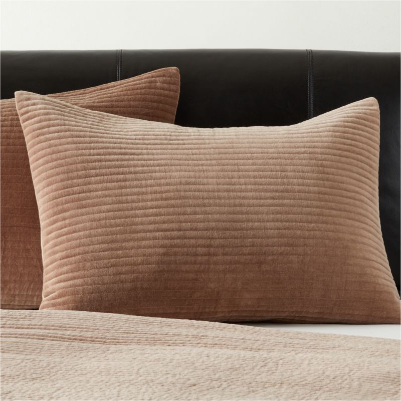 View Shadow Toffee Velvet Standard Pillow Shams Set of 2 details
