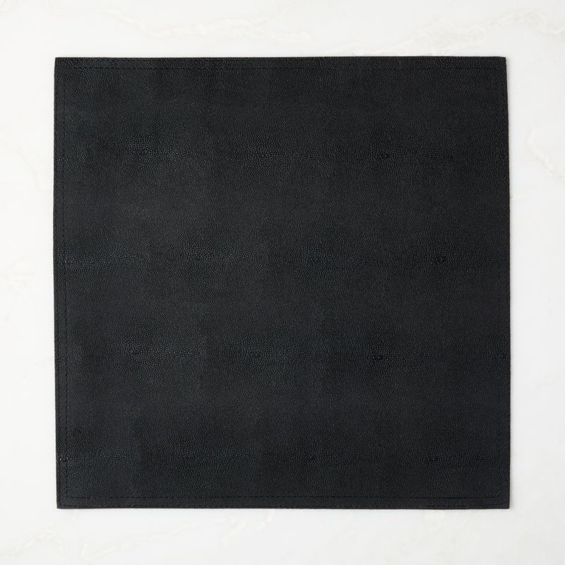 Black Shagreen Faux-Leather Square Placemat - image 0 of 4