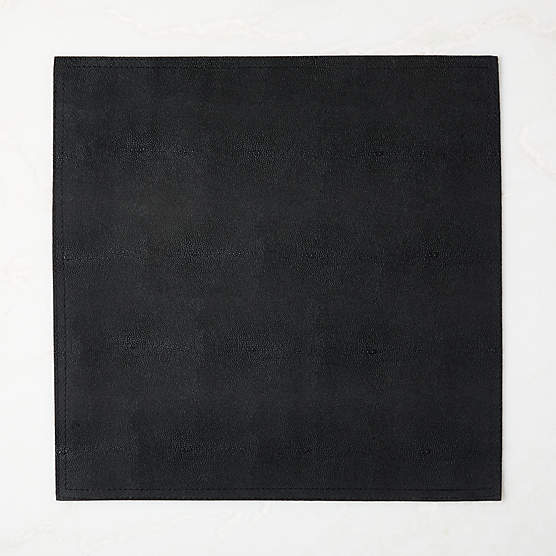 Black Shagreen Faux-Leather Square Placemat