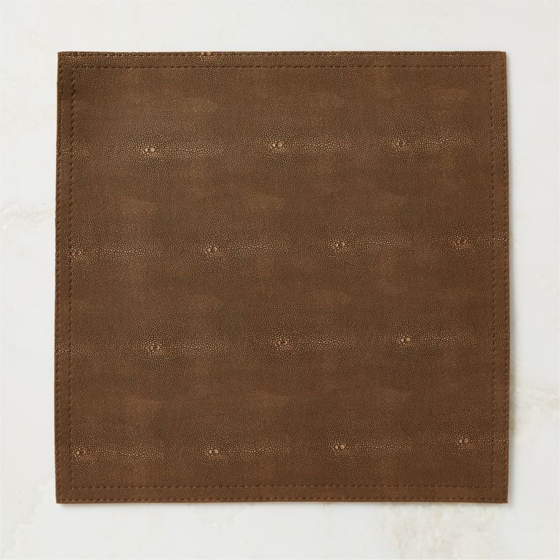 Brown Shagreen Faux-Leather Square Placemat - image 0 of 3