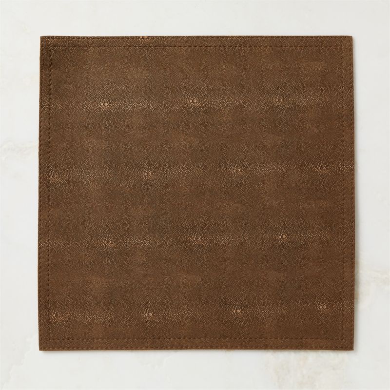 View Brown Shagreen Faux-Leather Square Placemat details