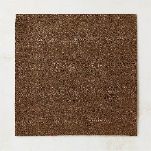 Brown Shagreen Faux-Leather Square Placemat