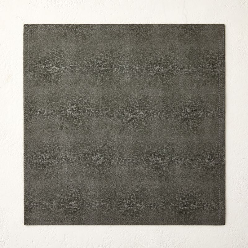 View Charcaol Grey Faux Shagreen Leather Placemat details