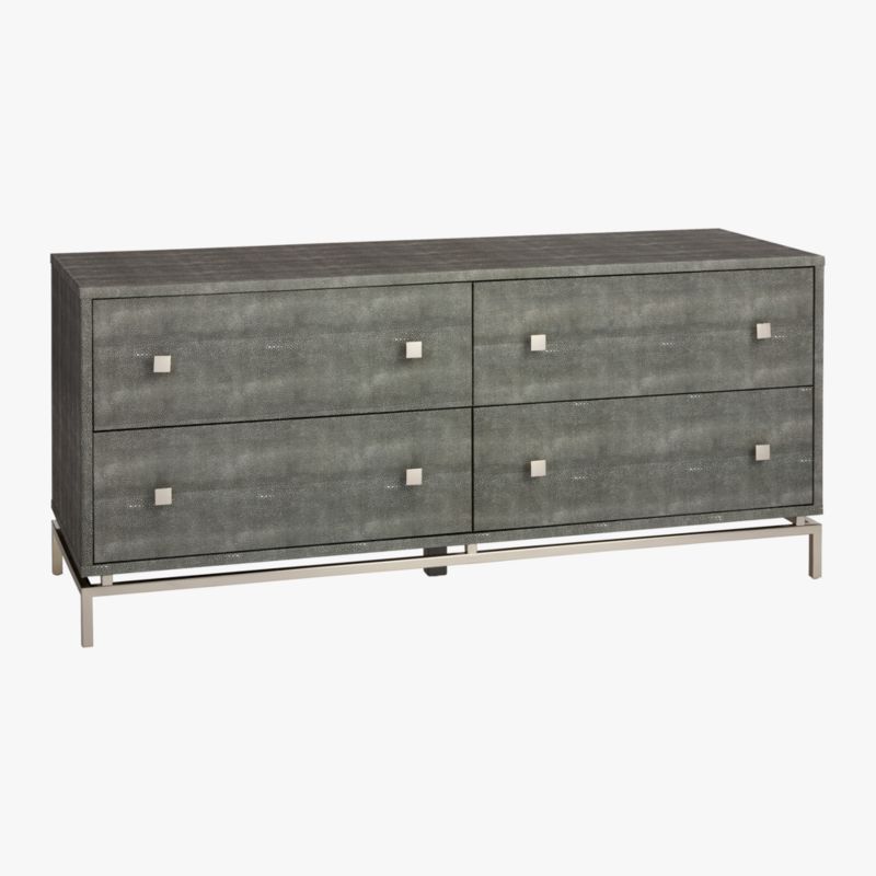 Grey Shagreen Embossed Low Dresser - image 3 of 7