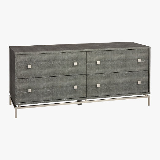 Grey Shagreen Embossed Low Dresser