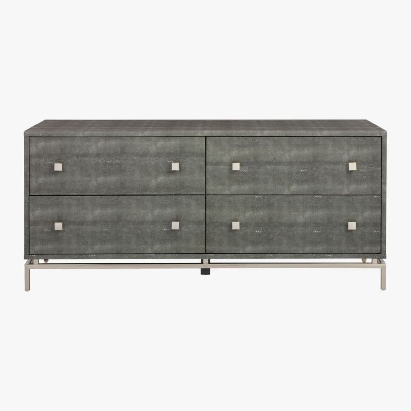 Grey Shagreen Embossed Low Dresser - image 2 of 7