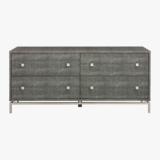 Grey Shagreen Embossed Low Dresser