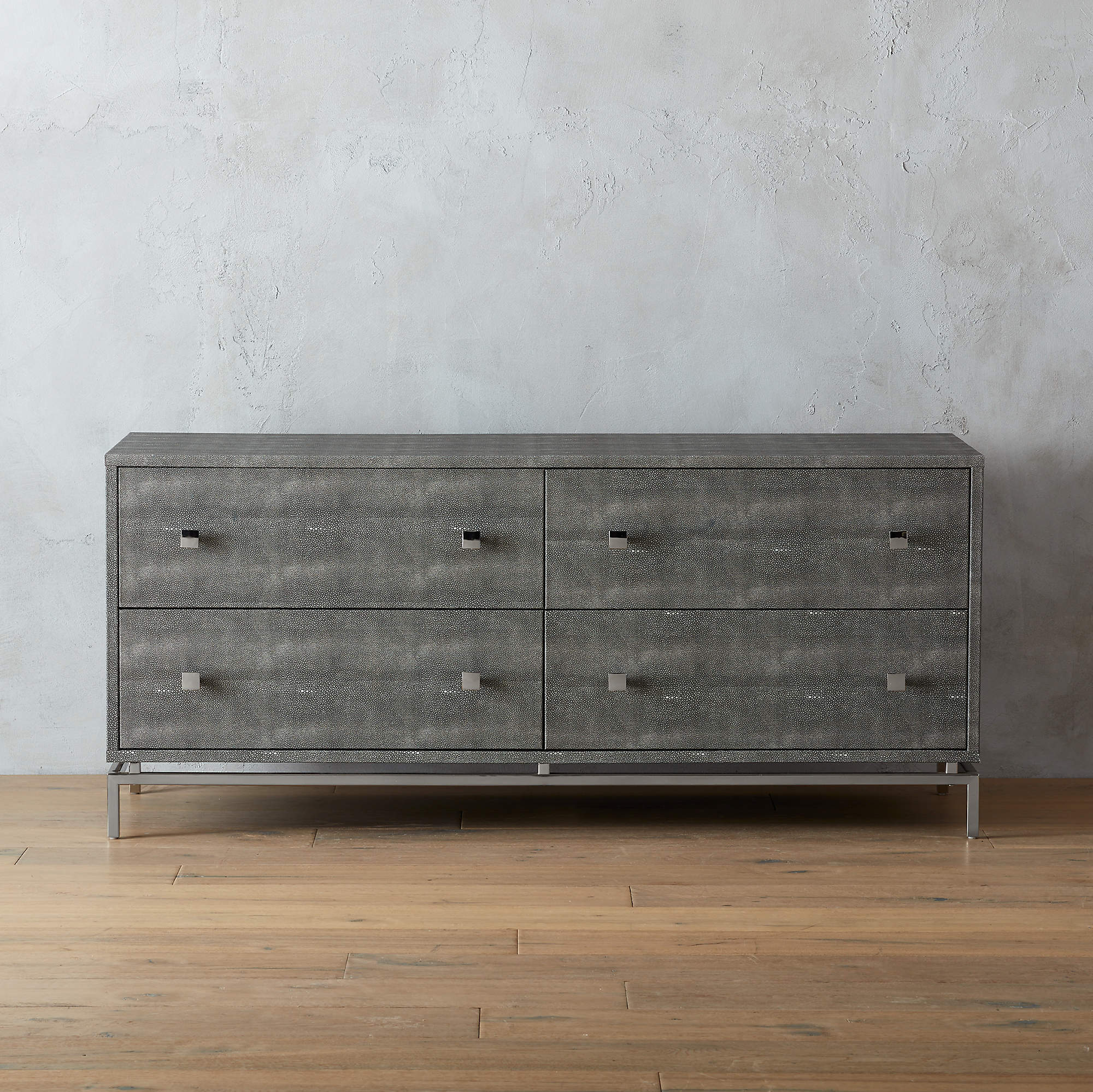 Cb2 ivory shagreen embossed low dresser discount