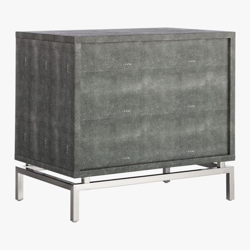 2-Drawer Grey Shagreen Nightstand - image 10 of 11