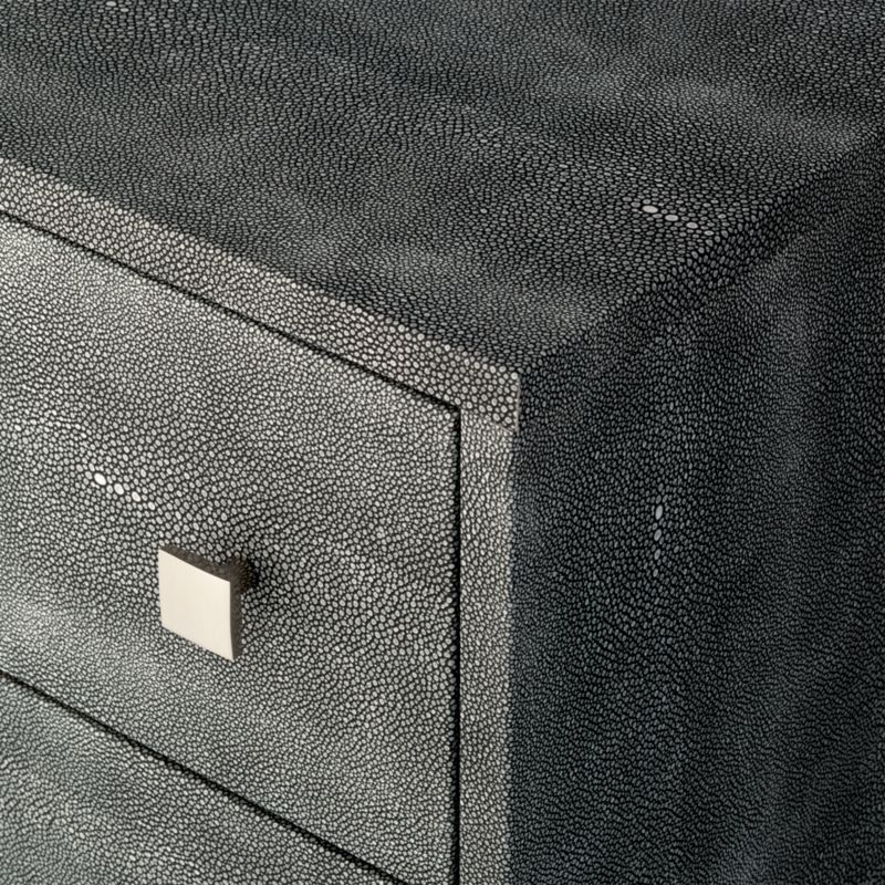 2-Drawer Grey Shagreen Nightstand - image 9 of 11