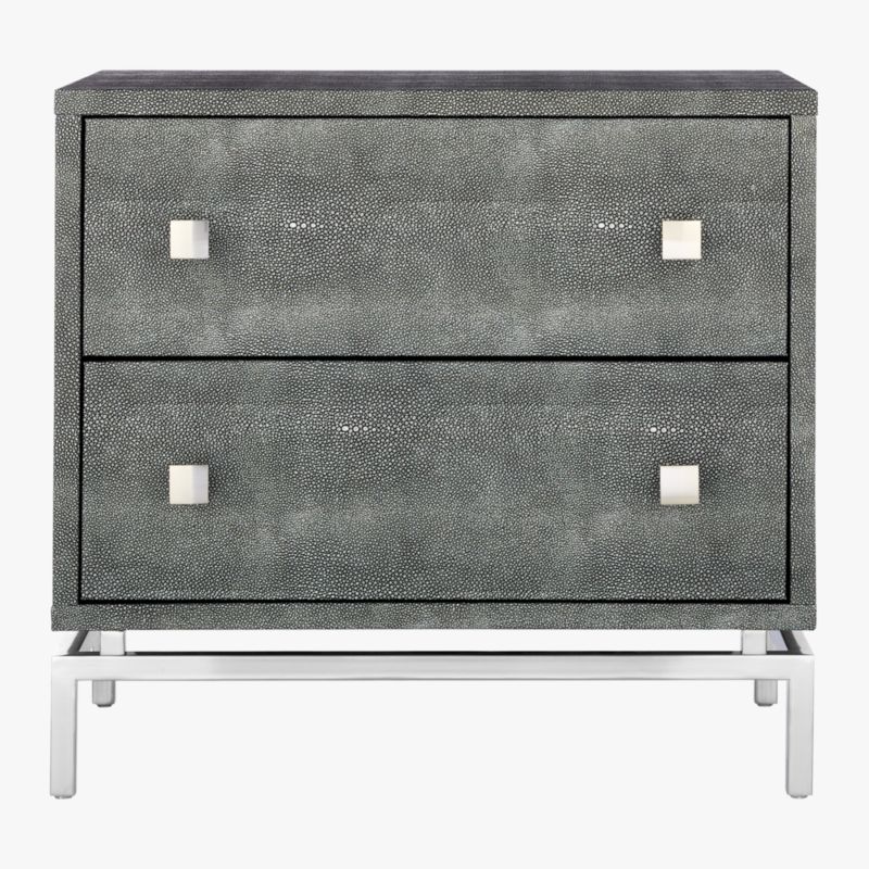 2-Drawer Grey Shagreen Nightstand - image 5 of 11