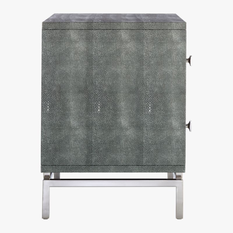 2-Drawer Grey Shagreen Nightstand - image 8 of 11