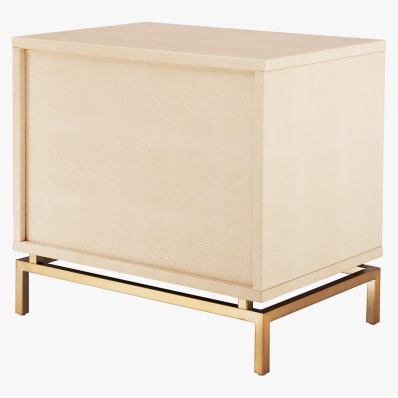 2-Drawer Ivory Shagreen Nightstand - image 9 of 11