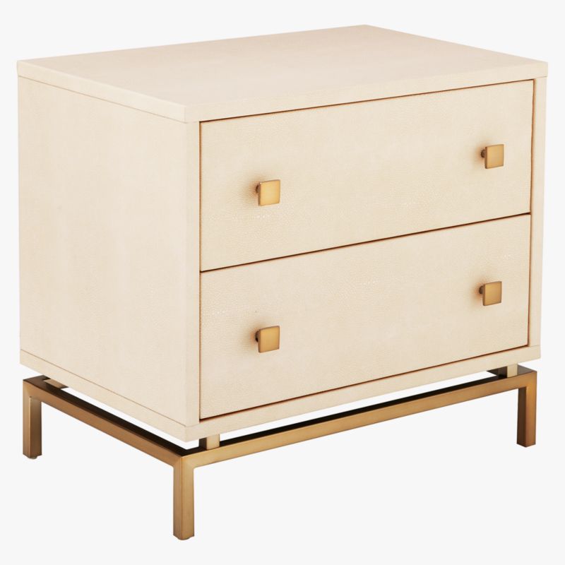 2-Drawer Ivory Shagreen Nightstand - image 7 of 11