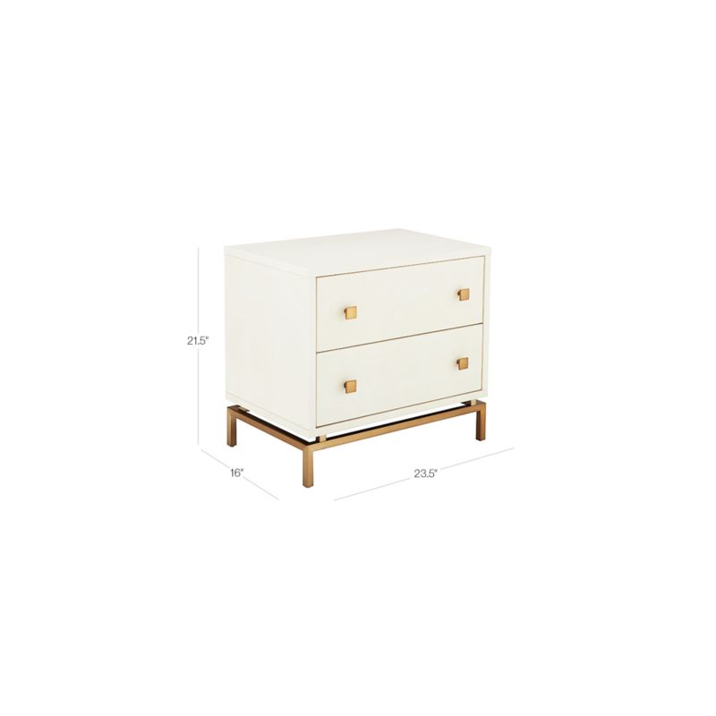 View 2-Drawer Ivory Shagreen Nightstand - image 3 of 11