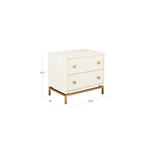 2-Drawer Ivory Shagreen Nightstand