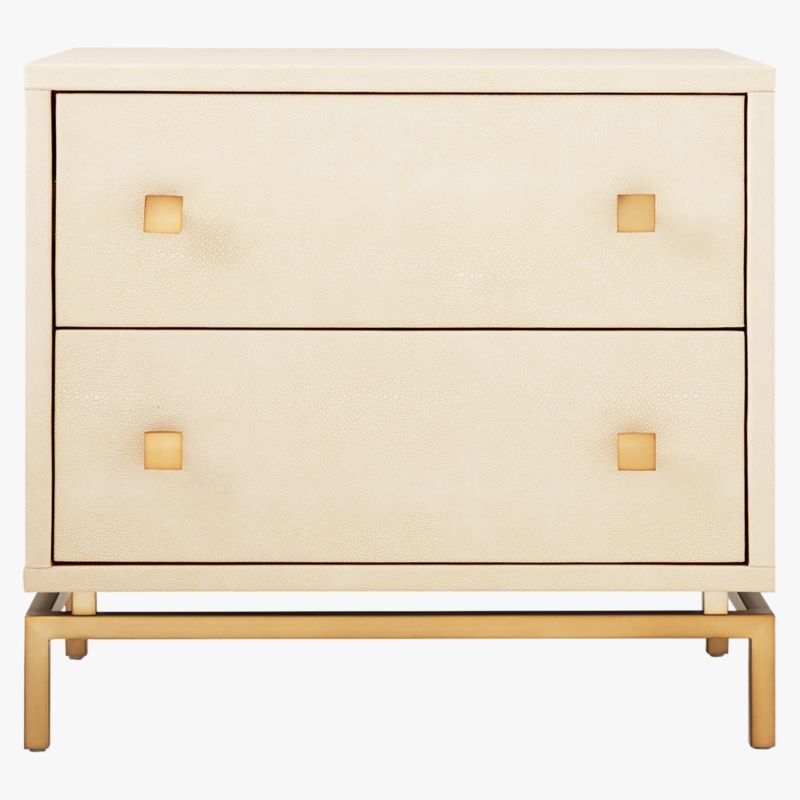 2-Drawer Ivory Shagreen Nightstand - image 6 of 11