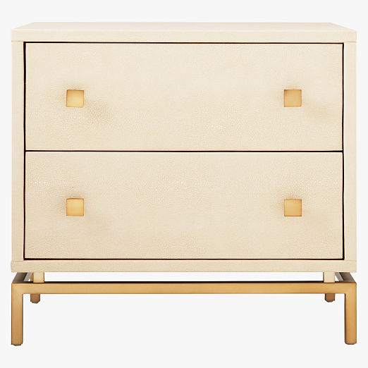 2-Drawer Ivory Shagreen Nightstand