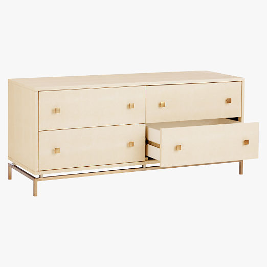 Ivory Shagreen Embossed Low Dresser