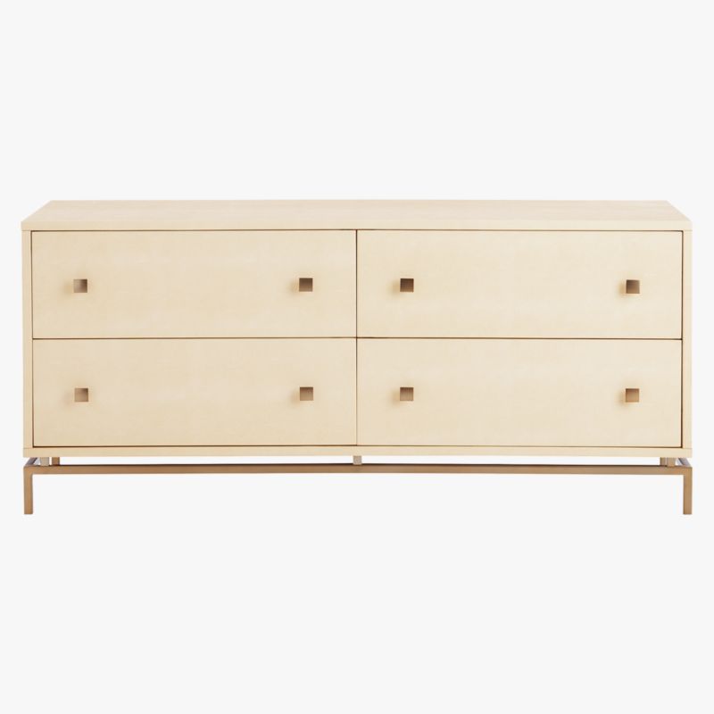 Ivory Shagreen Embossed Low Dresser - image 3 of 8