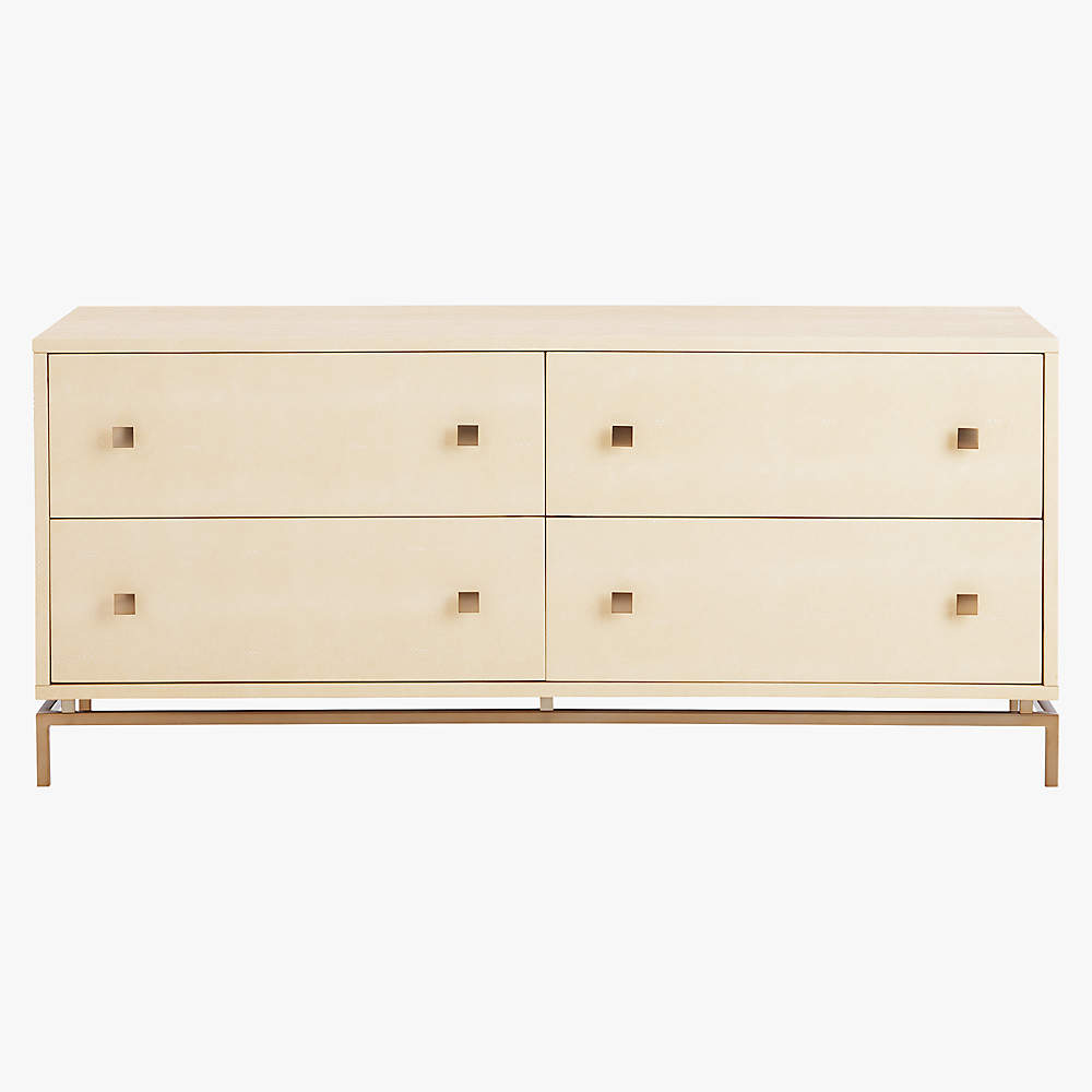 Cb2 ivory shagreen store embossed low dresser