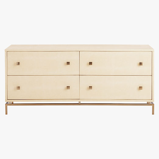 Ivory Shagreen Embossed Low Dresser