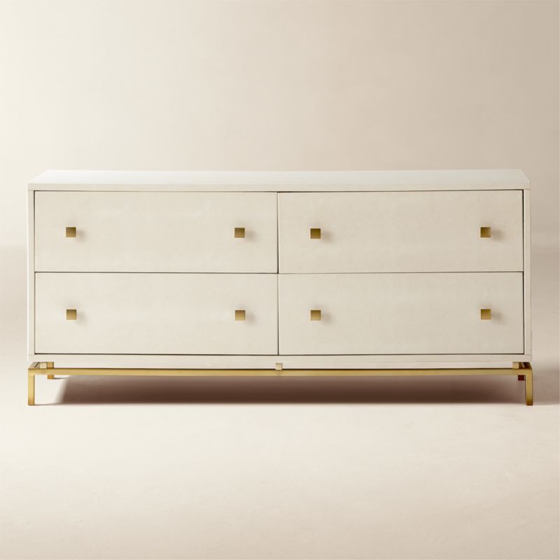 View Shagreen 58" Warm White 4-Drawer Dresser details