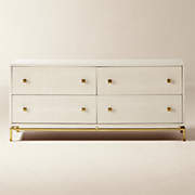 cb2 ivory shagreen embossed low dresser 58
