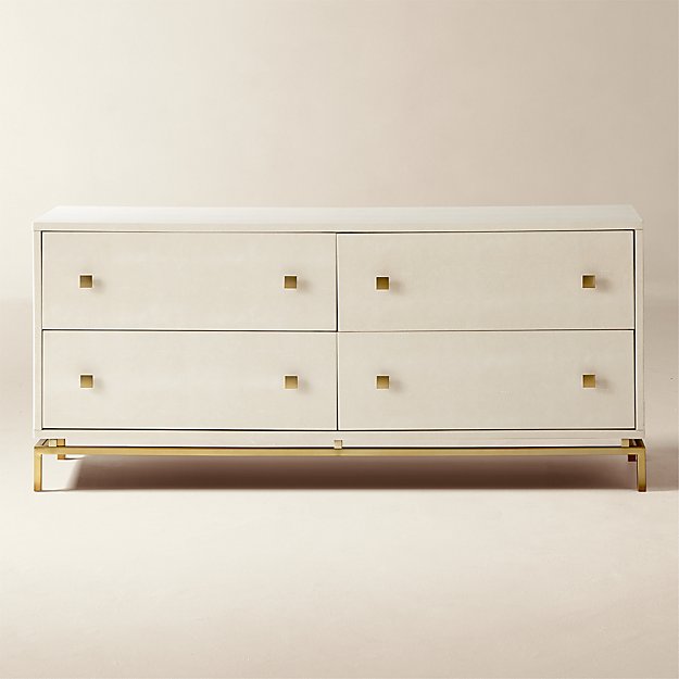 cb2 ivory shagreen embossed low dresser Ivory Shagreen Embossed Low Dresser by CB2