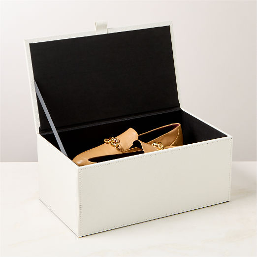 Shagreen Ivory Decorative Storage Box with Lid